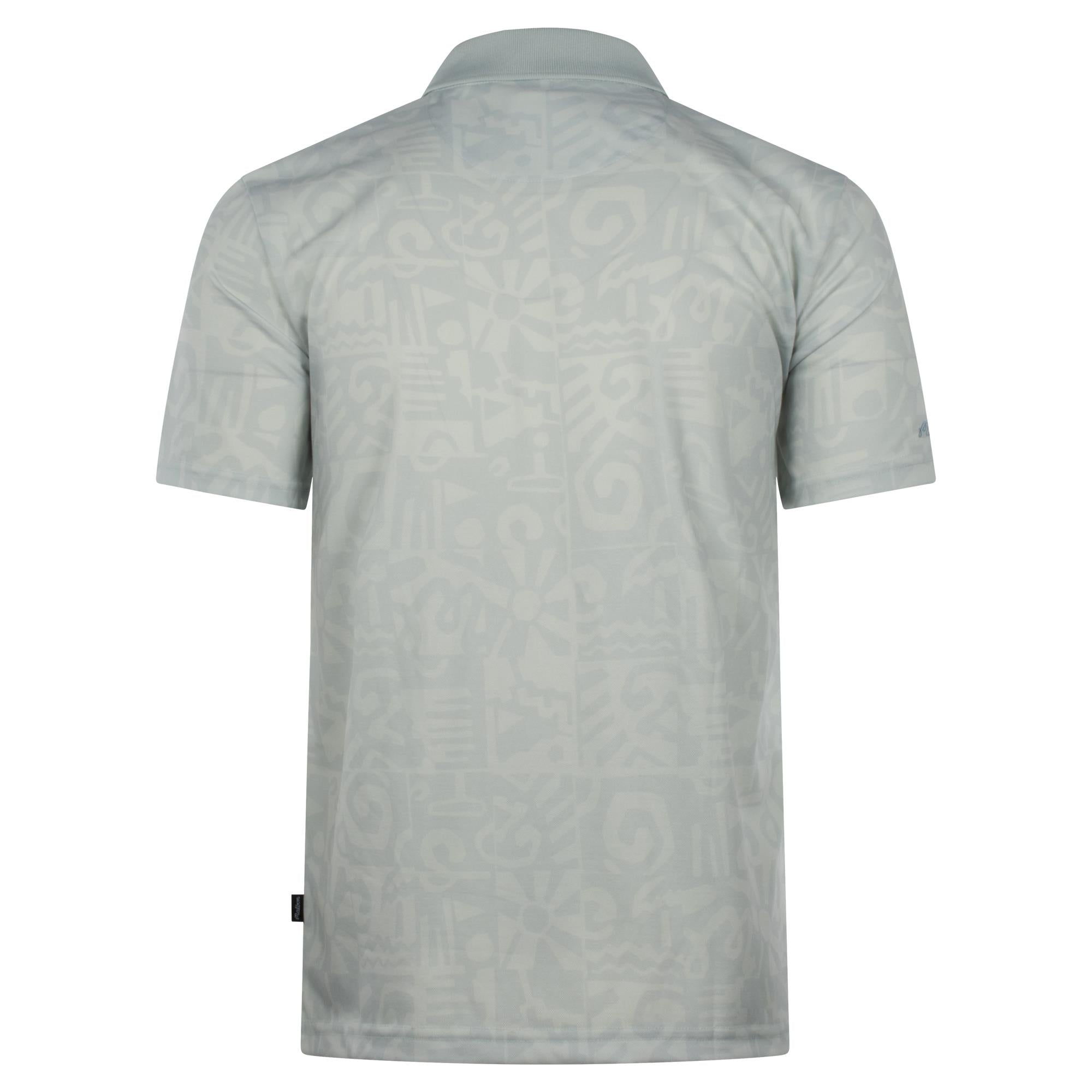 Malbon Golf Mezzo Performance Pique Printed Mens Polo Silver